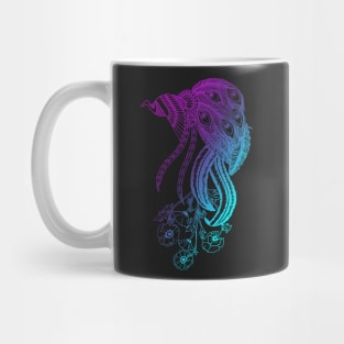 Purple and Blue Decorative Peacock Mug